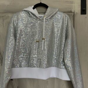 Peloton x Brittany Allen Silver Sequin Hoodie
